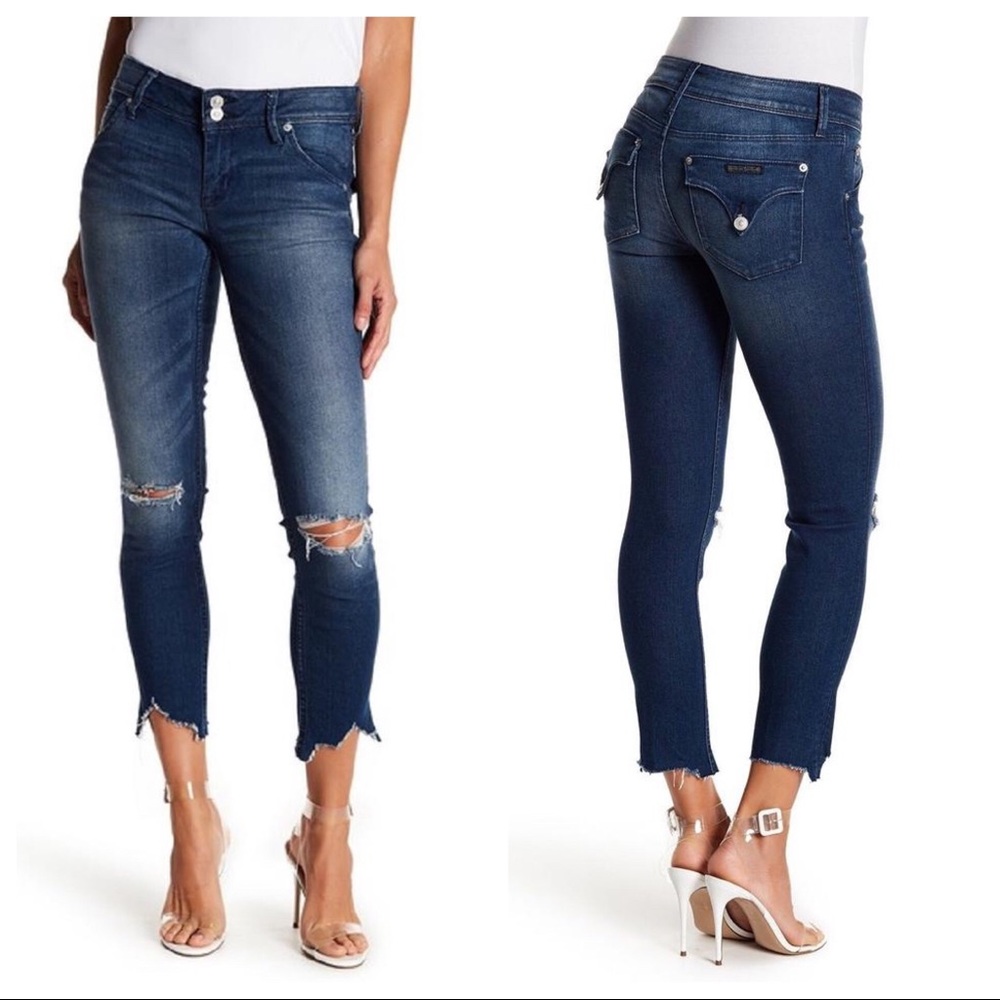 Hudson Collin Crop in dark distressed wash